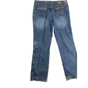 Hydraulic Jeans Womens 13/14 Distressed Flare Relaxed Fit Knotched Straight Leg